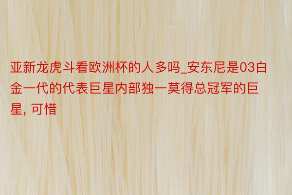 亚新龙虎斗看欧洲杯的人多吗_安东尼是03白金一代的代表巨星内部独一莫得总冠军的巨星, 可惜